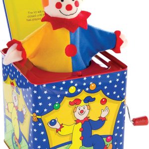 Schylling Jester Jack in the Box - Classic Children-s Musical Toy - Colorful and Durable Tin Box with Silly Jester Plush - Age 18 months and Up